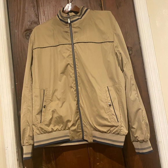 EUC! Men’s L Enzo Tovare Reversible Lightweight Jacket Windbreaker Brown Navy - Picture 2 of 6